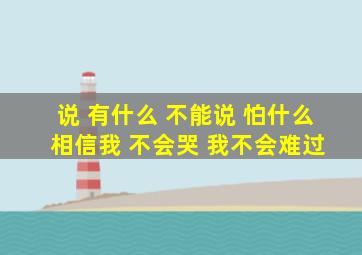 说 有什么 不能说 怕什么 相信我 不会哭 我不会难过